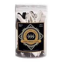 999 Crocodile Clips Black/White 10pk
