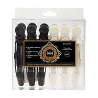 999 Crocodile Clips Black/White 6pk