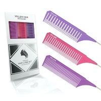Vellen Premium Tail Comb Set 3pc Purple