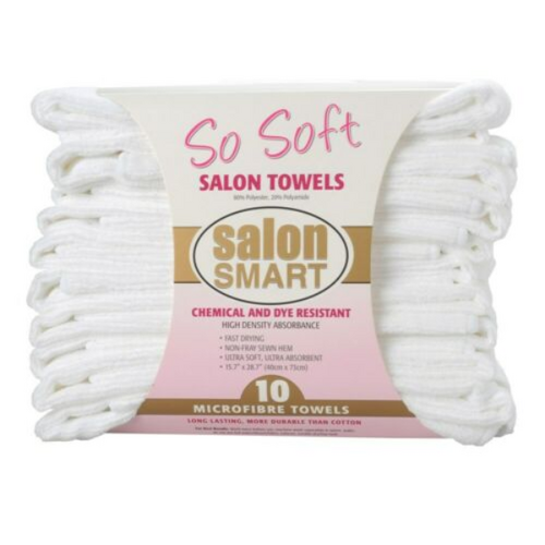 So Soft Microfibre Towels Salon Smart - WHITE 10pk