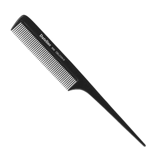 Professional Black Celcon 500 Regular Plastic Tail Comb - 20cm