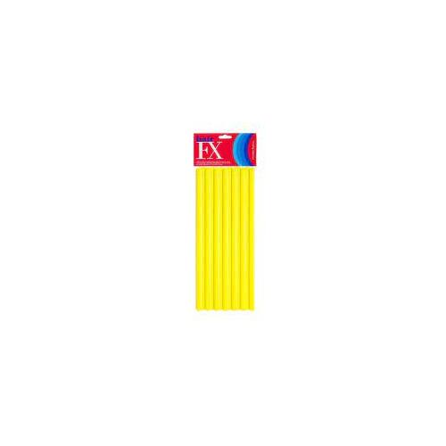 Hair FX Long Flexible Rollers Yellow 12pk
