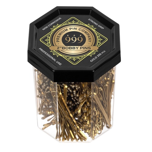 999 Premium Bobby Pins 2in Gold 250g 