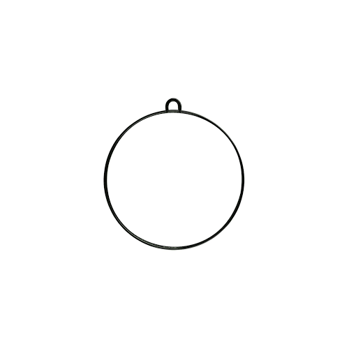 Round Mirror Large with Handle - Black