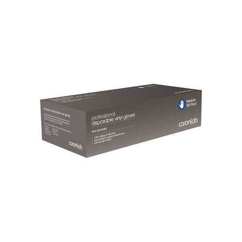 Caronlab Vinyl Gloves Powder Free 100pk Medium