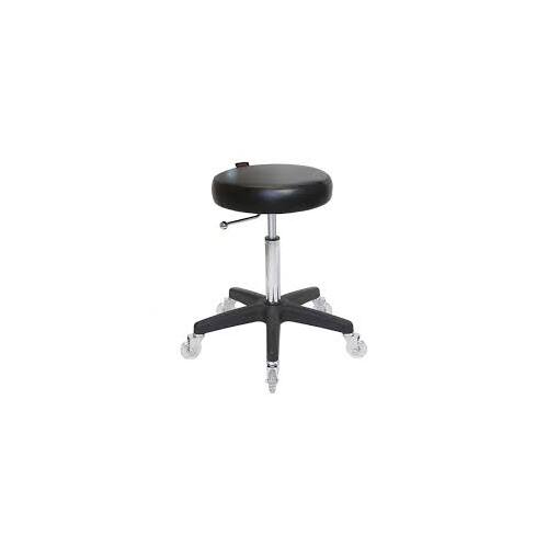 Joiken Turbo Black Upholstery Beauty Stool with Black Base