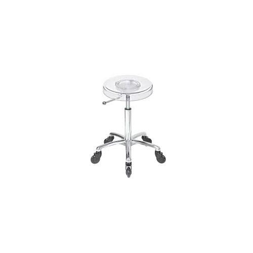 Clear Cutting Stool - Chrome Base - Click'n Clean Castor Wheels