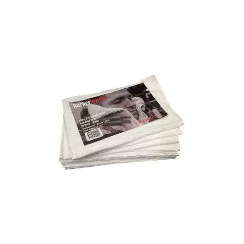 Joiken Barber Towels Pre Shrunk Cotton 29.5cm x 59cm White 10pk