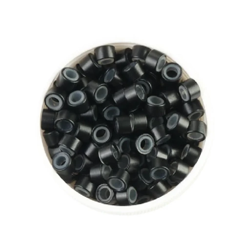 Silicone Micro Rings Hair Extension Beads – 5.0mm #1 Black 1000PCE