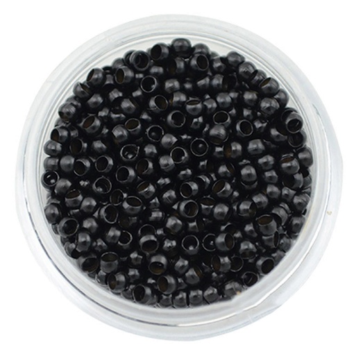 Silicone Nano Rings Hair Extension Beads – 3.0mm #1 Black 1000pce