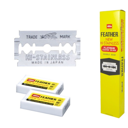 Feather Hi-Stainless Double Edged Blades - 20 packets of 5