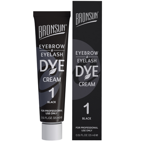 Bronsun #1 Black Lash and Brow Cream Dye 15ml