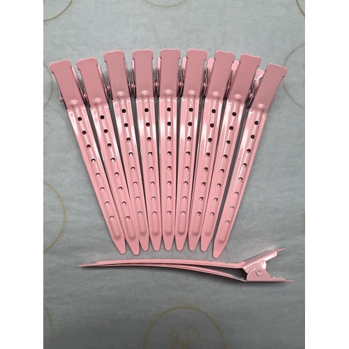 Sectioning Clip Pink Metal Duckbill 10pcs
