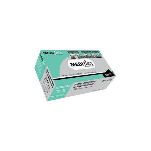 Mediflex Flexi Latex Gloves Powder Free Small 100pk