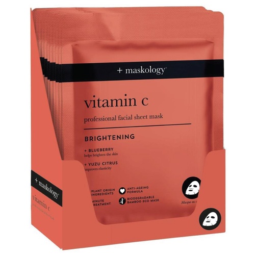 Maskology VITAMIN C Professional Facial Sheet Mask - Box of 12 Sachets