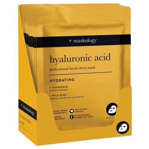 Maskology HYALURONIC ACID Professional Facial Sheet Mask - Box of 12 Sachets