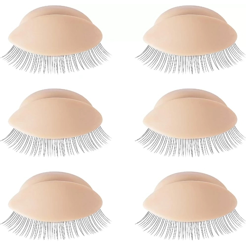 Silicone Practice Eyelids with lashes. 3 pairs