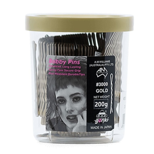AM Williams 555 Bobby Pins Gold 2inch 200g
