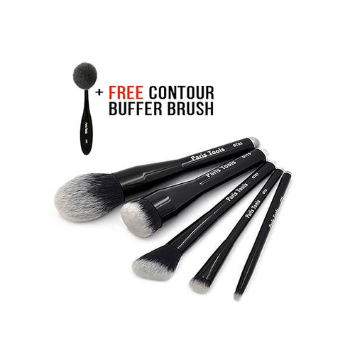 5pc Makeup Face & Eye Brush Set + FREE Contour Buffer Brush