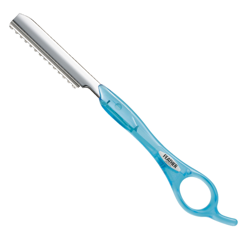 Feather Styling Razor - Long Handle, 'Styling' Blade [Colour: Aqua (Transparent)]