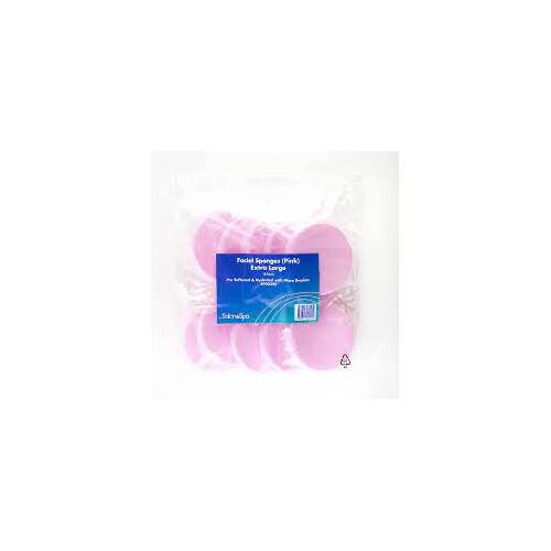 Facial Sponges Pink Extra Large 10pk