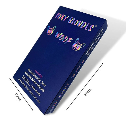 Foxy Blondes Woof Pre-Cut 27cm x 15cm Flat Pack Embossed Foils