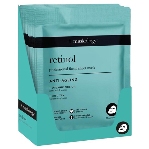 Maskology Retinol Professional Facial Sheet Mask - Box of 12 Sachets